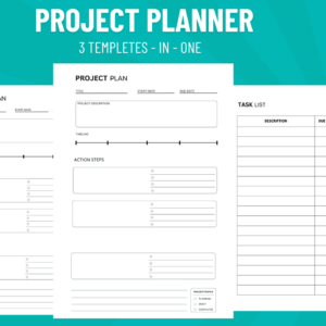 Printable Project Planner , Productivity Planner, Task Tracker Systeme